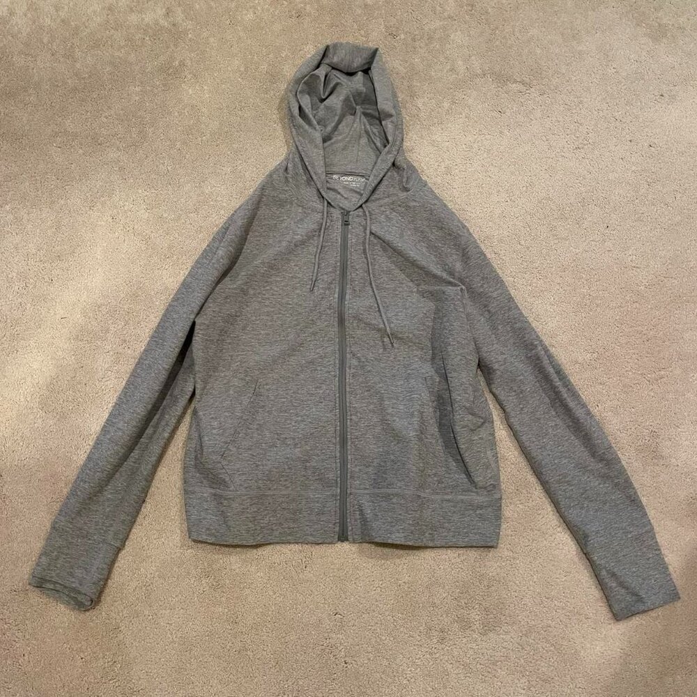 Beyond Yoga gray space-dye stretch hoodie, size M never worn